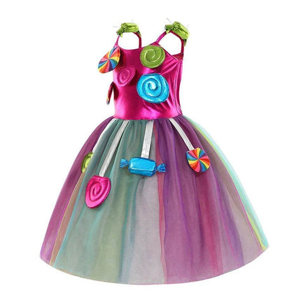 Kids Girl Lollipop Carnival Birthday Party Dress Costume Set - Costume Set - MUABABY - Mad Fly Essentials