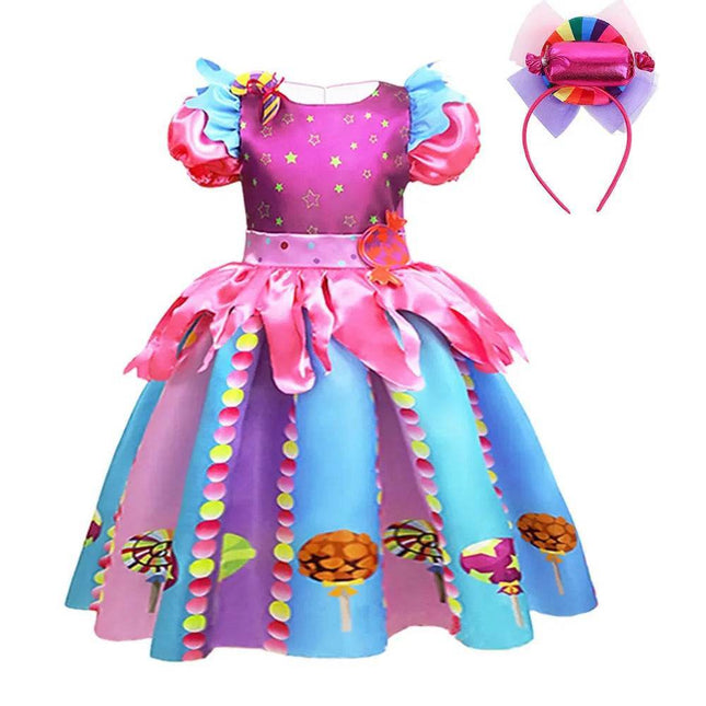 Kids Girl Lollipop Carnival Birthday Party Dress Costume Set - Costume Set - MUABABY - Mad Fly Essentials