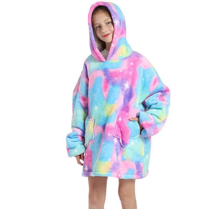 Kids Girl Unicorn Animal Sherpa Blanket Hoodies - Mad Fly Essentials