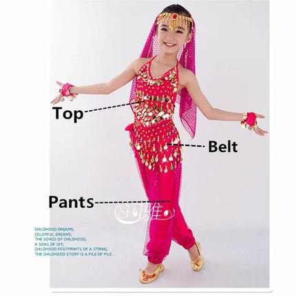 Kids Girls Belly Dancing Costume Outfits - Mad Fly Essentials