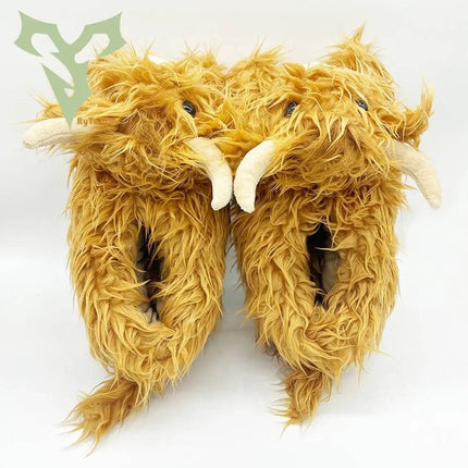 Rytanda Highland Scottish Cattle Plush Slippers Kids Footwear - Kids Footwear - RyTanDa - Mad Fly Essentials