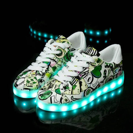 Capsella Kids Girl Footwear Luminous Rechargeable USB Sneakers Kids LED Shoes - Kids LED Shoes - CAPSELLA KIDS - Mad Fly Essentials