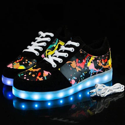 Capsella Kids Girl Footwear Luminous Rechargeable USB Sneakers Kids LED Shoes - Kids LED Shoes - CAPSELLA KIDS - Mad Fly Essentials