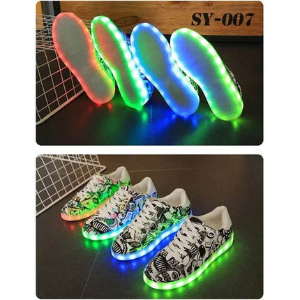 Capsella Kids Girl Footwear Luminous Rechargeable USB Sneakers Kids LED Shoes - Kids LED Shoes - CAPSELLA KIDS - Mad Fly Essentials