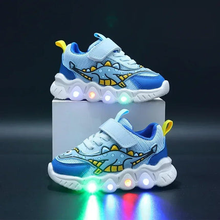 Kids LED Shoes Cartoon Dinosaur Boy Girl Sneakers - Kids LED Shoes - lioraitiin - Mad Fly Essentials