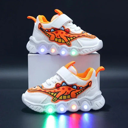 Kids LED Shoes Cartoon Dinosaur Boy Girl Sneakers - Kids LED Shoes - lioraitiin - Mad Fly Essentials