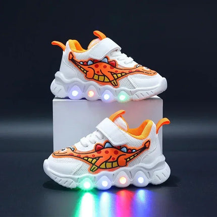 Kids LED Shoes Cartoon Dinosaur Boy Girl Sneakers - Kids LED Shoes - lioraitiin - Mad Fly Essentials