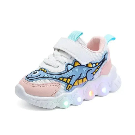 Kids LED Shoes Cartoon Dinosaur Boy Girl Sneakers - Kids LED Shoes - lioraitiin - Mad Fly Essentials