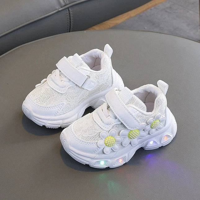 Kids LED Shoes Flower Decor Light Sneakers - Kids LED Shoes - BIDIJONES - Mad Fly Essentials