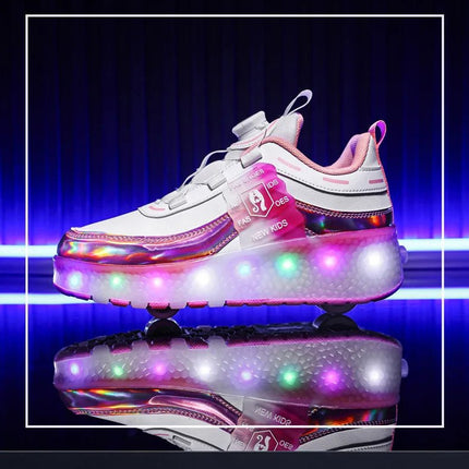 Kids LED Shoes Girl Tow Wheels Skate Shoes - Kids LED Shoes - Mater Kom - Mad Fly Essentials