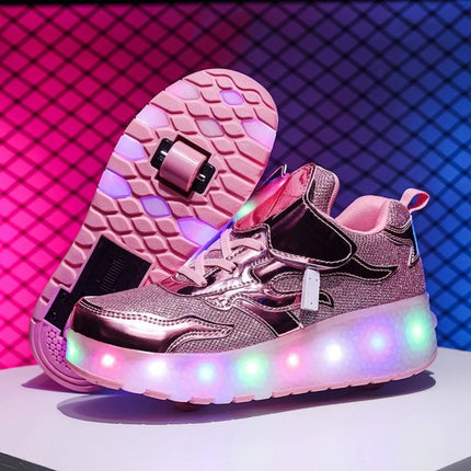 Kids LED Shoes Girl Tow Wheels Skate Shoes - Kids LED Shoes - Mater Kom - Mad Fly Essentials