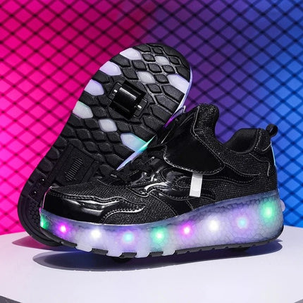 Kids LED Shoes Girl Tow Wheels Skate Shoes - Kids LED Shoes - Mater Kom - Mad Fly Essentials
