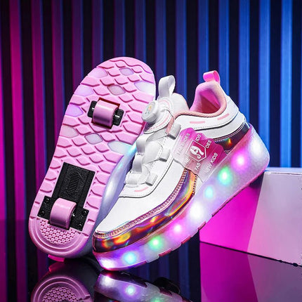 Kids LED Shoes Girl Tow Wheels Skate Shoes - Kids LED Shoes - Mater Kom - Mad Fly Essentials