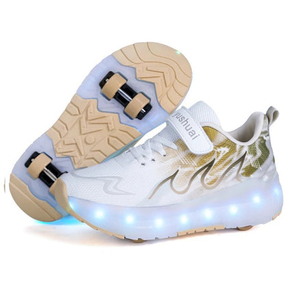 Kids LED Shoes Girls Pink USB Skater 4W Sneakers - Kids LED Shoes - DF.ECHO - Mad Fly Essentials