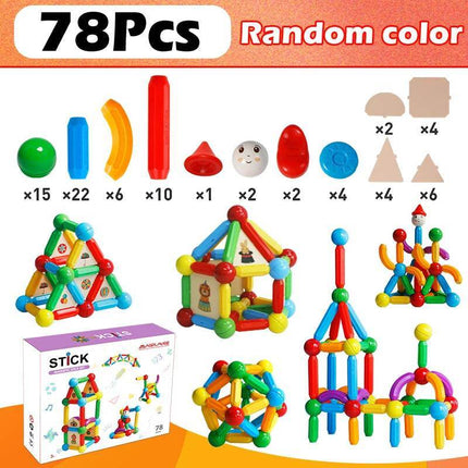 Kids Magnetic Construction Building Stem Puzzle Montessori Activity Toys - Mad Fly Essentials