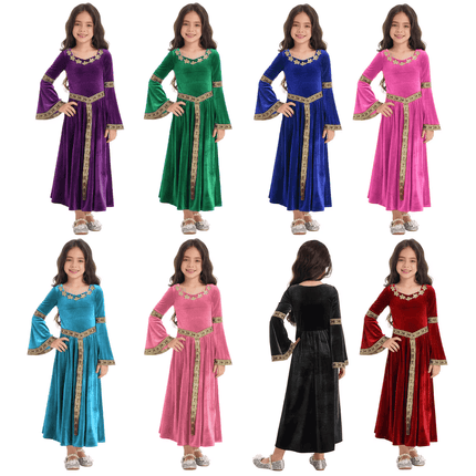 Kids Medieval Renaissance Princess Girl Costume Dress - Costume Dress - Bibihou - Mad Fly Essentials