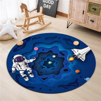Kids Room 3D Astronaut Round Area Rug - Area Rug - Retro Rugs - Mad Fly Essentials