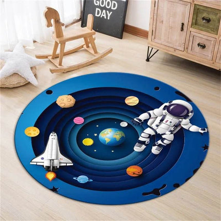 Kids Room 3D Astronaut Round Area Rug - Area Rug - Retro Rugs - Mad Fly Essentials