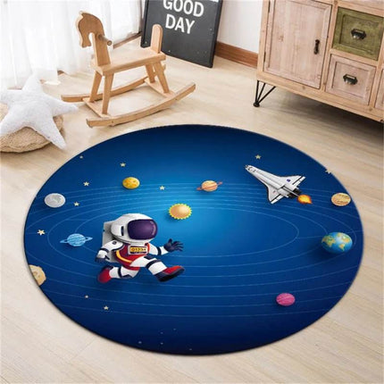 Kids Room 3D Astronaut Round Area Rug - Area Rug - Retro Rugs - Mad Fly Essentials