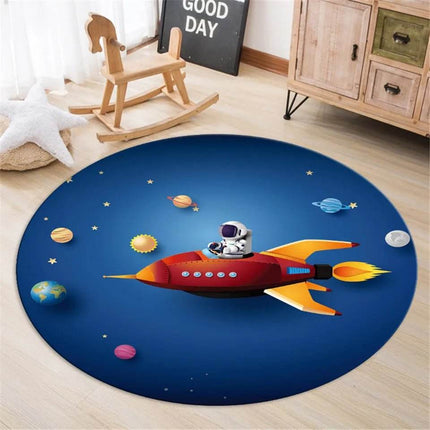 Kids Room 3D Astronaut Round Area Rug - Area Rug - Retro Rugs - Mad Fly Essentials