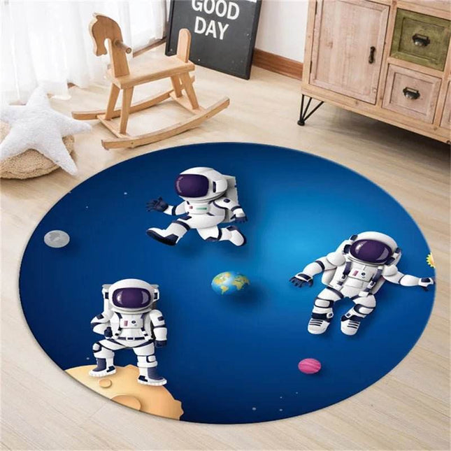 Kids Room 3D Astronaut Round Area Rug - Mad Fly Essentials
