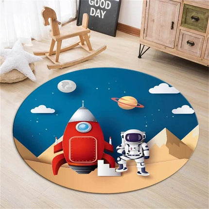 Kids Room 3D Astronaut Round Area Rug - Area Rug - Retro Rugs - Mad Fly Essentials