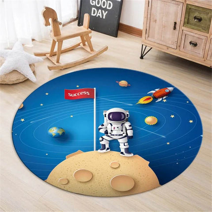 Kids Room 3D Astronaut Round Area Rug - Area Rug - Retro Rugs - Mad Fly Essentials