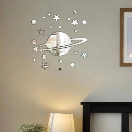 Kids Room Decor Acrylic Moon Planet Jupiter Mirror Wall Sticker - Kids Room Decor - Mirror Fitters - Mad Fly Essentials