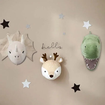 Kids Room Decor Plush Animal Wall Dinosaur - Kids Room Decor - Nordic Creations - Mad Fly Essentials