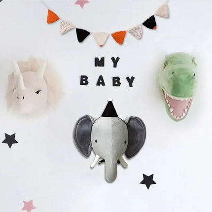 Kids Room Decor Plush Animal Wall Dinosaur - Kids Room Decor - Nordic Creations - Mad Fly Essentials