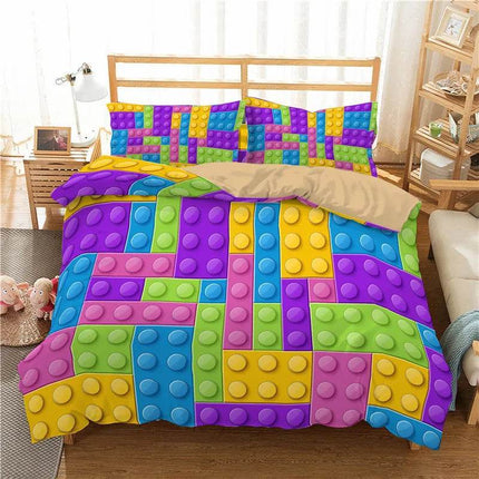 Kids Room Happy Building Blocks Duvet Set - Mad Fly Essentials