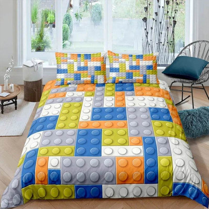 Kids Room Happy Building Blocks Duvet Set - Duvet Set - LOUSIDREAM - Mad Fly Essentials