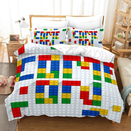 Kids Room Happy Building Blocks Duvet Set - Duvet Set - LOUSIDREAM - Mad Fly Essentials