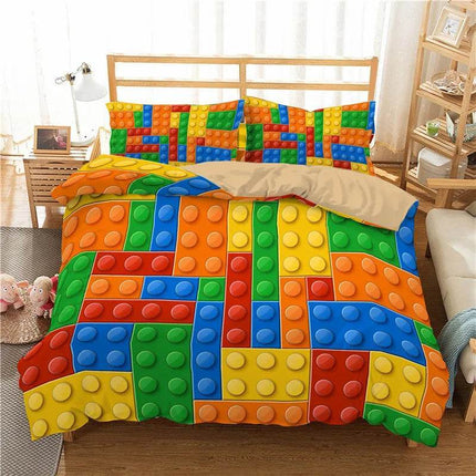 Kids Room Happy Building Blocks Duvet Set - Duvet Set - LOUSIDREAM - Mad Fly Essentials