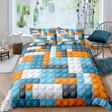 Kids Room Happy Building Blocks Duvet Set - Duvet Set - LOUSIDREAM - Mad Fly Essentials