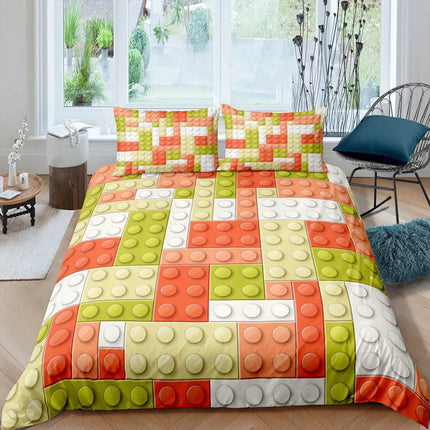 Kids Room Happy Building Blocks Duvet Set - Duvet Set - LOUSIDREAM - Mad Fly Essentials