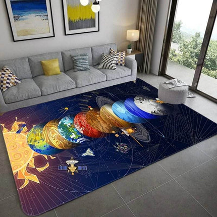 Kids Room Space Universe Anti - Slip 3D Area Rug - Area Rug - LOUSIDREAM - Mad Fly Essentials