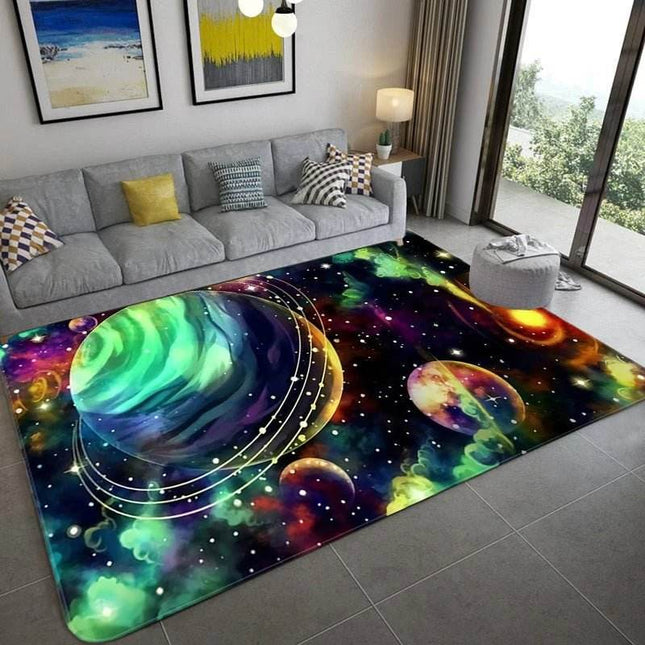Kids Room Space Universe Anti - Slip 3D Area Rug - Area Rug - LOUSIDREAM - Mad Fly Essentials