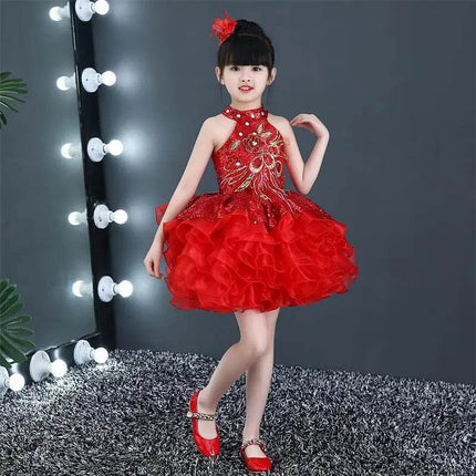 Sequined Tutu Dance Girl Costume Dress - Mad Fly Essentials