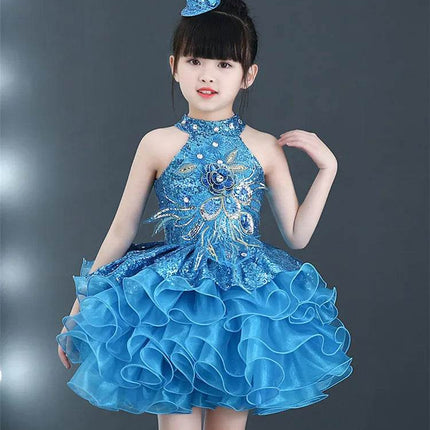 Sequined Tutu Dance Girl Costume Dress - Mad Fly Essentials