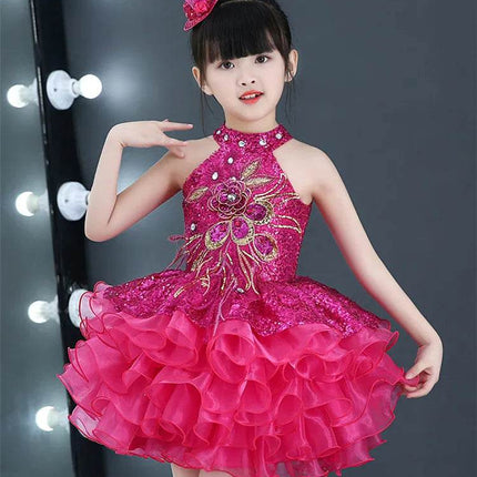 Sequined Tutu Dance Girl Costume Dress - Mad Fly Essentials