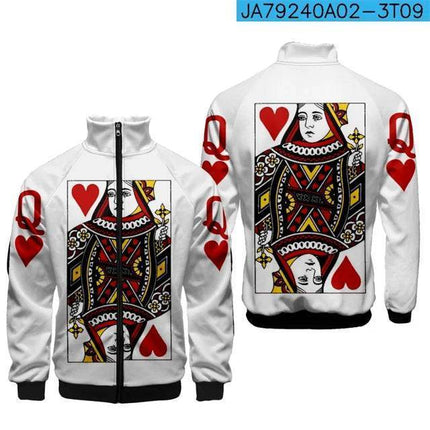 KING QUEEN Jacket Matching Couple Poker 3D Hoodies - Hoodies - Nifineo - Mad Fly Essentials