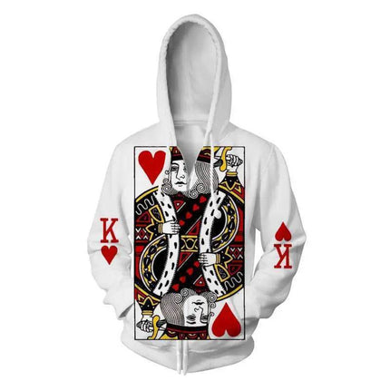 KING QUEEN Jacket Matching Couple Poker 3D Hoodies - Hoodies - Nifineo - Mad Fly Essentials