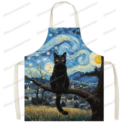 Kitchen Apron Hip Hop Cat Animal Linen Apron - Kitchen Apron - Sun Home - Mad Fly Essentials