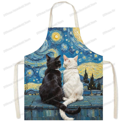 Kitchen Apron Hip Hop Cat Animal Linen Apron - Kitchen Apron - Sun Home - Mad Fly Essentials