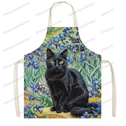 Kitchen Apron Hip Hop Cat Animal Linen Apron - Kitchen Apron - Sun Home - Mad Fly Essentials