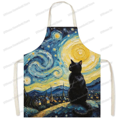 Kitchen Apron Hip Hop Cat Animal Linen Apron - Kitchen Apron - Sun Home - Mad Fly Essentials