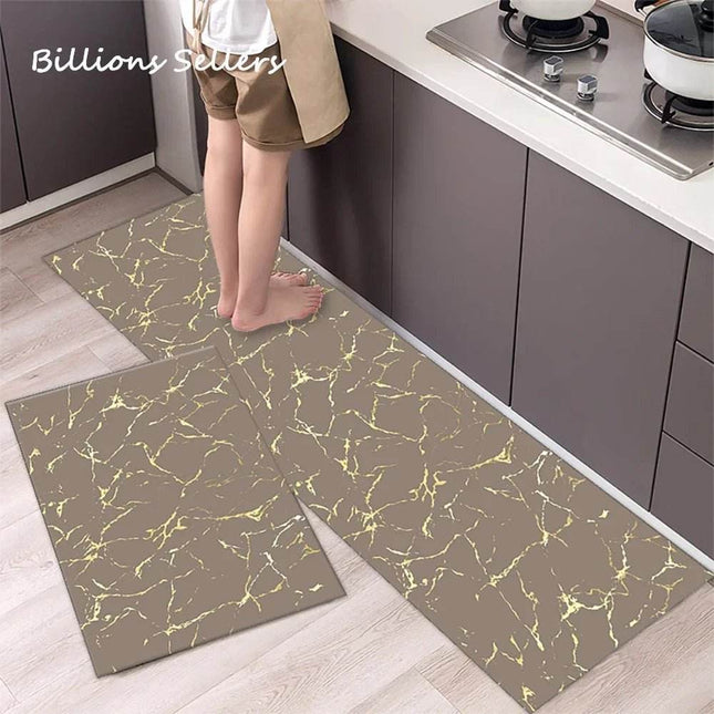 Kitchen Floor Mat Abstract Black Gold Doormat - Doormat - King Billion - Mad Fly Essentials