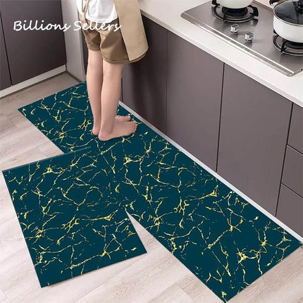 Kitchen Floor Mat Abstract Black Gold Doormat - Doormat - King Billion - Mad Fly Essentials