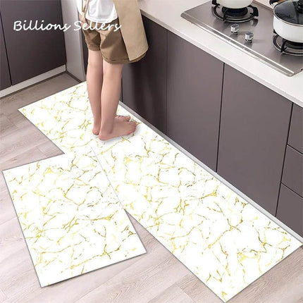 Kitchen Floor Mat Abstract Black Gold Doormat - Doormat - King Billion - Mad Fly Essentials